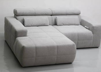 TAW DESIGN narożnik regulowane zagłówki rogówka sofa kanapa SZARA tkanina