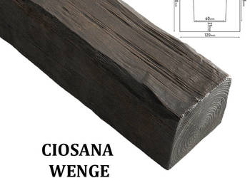 Belka Rustykalna Ciosana 12x12 cm WENGE