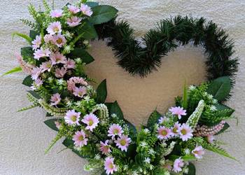 Ślub Wesele Wianek Stroik w kształcie Serca- Dekoracja Ozdoba Kompozycja