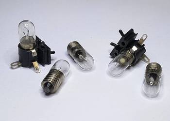 Oprawka żarówki E10 z żarówką 6,3V 0,3A POLAMP