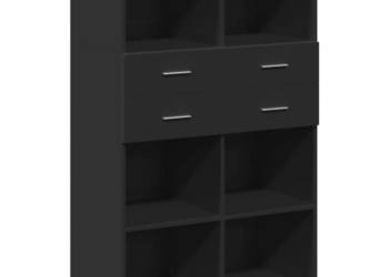 Wysoka szafka czarna 80x425x124 cm WM-3281386
