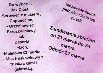 Ciasta domowe pod zamówienie zapraszam