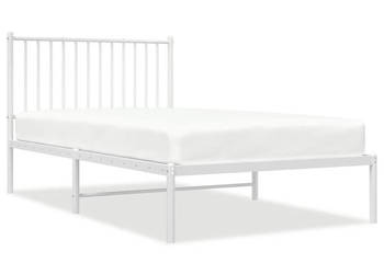Łóżko Metalowe Białe Rama Łóżka Ze Stelażem Biała 100x190 cm WM-350925