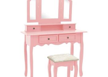 vidaXL Toaletka ze stołkiem, różowa, 100x40x146 cm(SKU:289323)