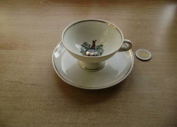 Starocie z PRL Stara porcelana niemiecka kolekcjonerska Filiżanka Miśnia