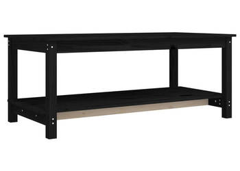 Stolik kawowy czarny 110x55x45 cm lite drewno sosnowe WM-822276