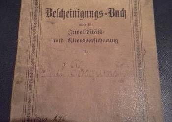 Zabytkowa książeczka ubezpieczeniowa 1912 r. Górny Śląsk