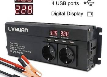 Przetwornica 12v/na 230 4x usb Nowe Kurier Pobranie cała  Polska