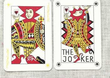 Dwa jokery ze starej talii kart do remika rummy