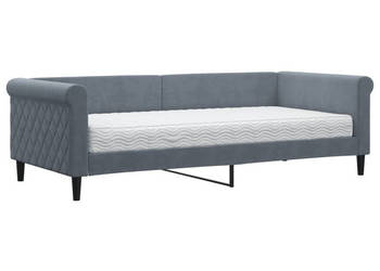 Sofa z materacem do spania ciemnoszara aksamit 90x200 cm WM-3197748