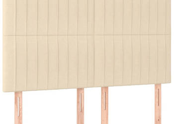 Zagłówki do łóżka 4 szt. kremowe 72x5x78/88 cm tkanina WM-3116573