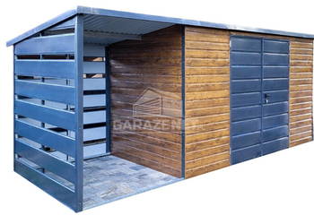 SCHOWEK DOMEK OGRODOWY 4X2M + WIATA 1,5M DRZWI DREWNOPODOBNY SPAD TYŁ GB440