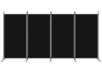 vidaXL Parawan 4-panelowy, czarny, 346x180 cm, tkanina(SKU:350265)