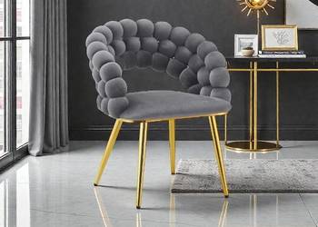 Szare Krzesło Tapicerowane Bubble, Wysyłka 24H, Dostawa 0zł!