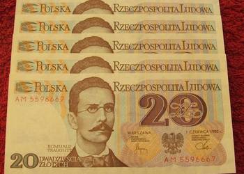 POLSKA PRL 20 ZŁ ROMUALD TRAUGUTT - Banknot UNC - 1 szt. POLSKA PRL 20 ZŁ ROMUALD TRAUGUTT - Banknot UNC - 1 szt.