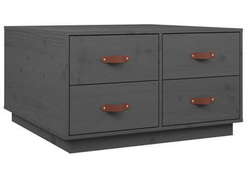 Stolik kawowy szary 80x80x45 cm lite drewno sosnowe WM-821519
