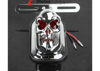 Lampa motocyklowa z metalu czaszka tył chopper custom