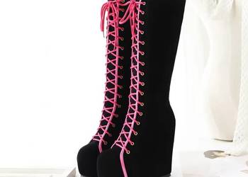 Kozaki w 2 kolorach wiązane 34-42