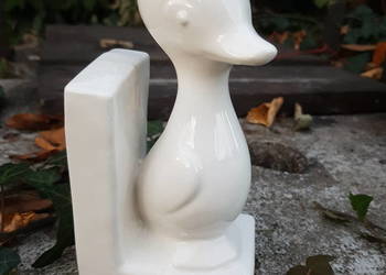 Kaczka porcelanowa podpórka książek