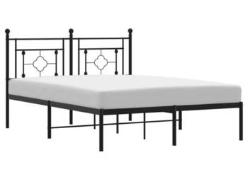 Łóżko Metalowe Czarne Rama Łóżka Ze Stelażem 135x190 cm WM-374338