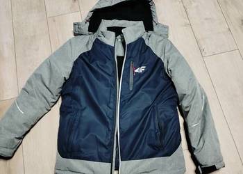 Kurtka zimowa 4F męska granatowo-szara odblaski kaptur M