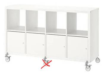 IKEA kallax biały regał + 2 szyny z kółkami Expedit