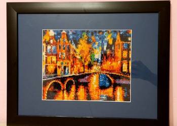 Obraz "Nocne miasto" ręcznie wykonany w ramie