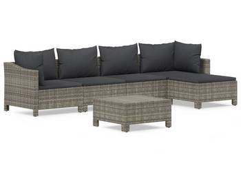 vidaXL 6-cz. zestaw wypoczynkowy do ogrodu, poduszki, szary(SKU:3187271)