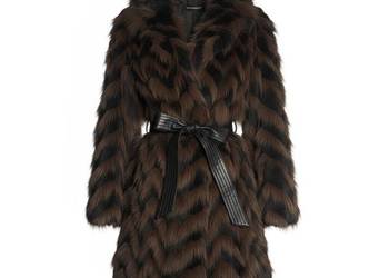 Antik Batik, płaszcz z futra naturalnego lis + epilowany królik