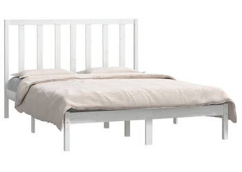 Rama łóżka bez materaca biała lite drewno sosnowe 140x190 cm WM-3106619
