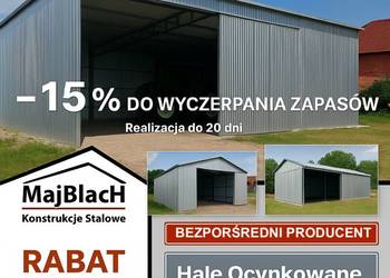 A21-Wiata Otwarta Ocynkowana / Garaż Blaszany /HALA / Montaż – Maj-Blach