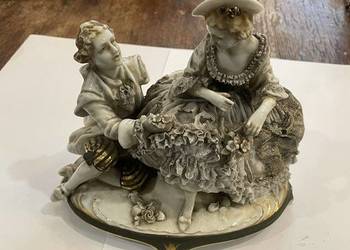 Porcelanowa figurka rokokowa Sitzendorf – w stylu Capodimonte XIXw
