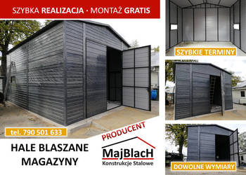 Wysoki Garaż Blaszany Grafitowy - Wiata - Garaże Blaszane – Maj-Blach