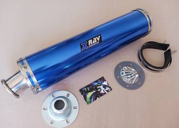 XRAV XR17NB Niebieski OKRĄGŁY klasyczny tłumik motocyklowy WYDECH