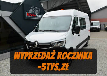 Renault Master 7 osobowy brygadówka średniak pełna opcja servis regały