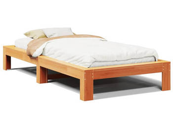 Rama łóżka bez materaca woskowy brąz sosnowa 75x190 cm WM-855342