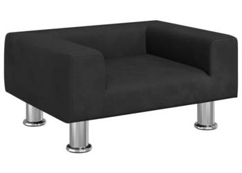 Sofa dla dzieci czarna 50x40x265 cm aksamitna WM-3196340