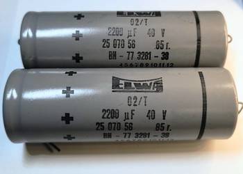 10SZT - KONDENSATOR ELEKTROLIT. 2200uF/40V ELWA POLSKI ORYGINAŁ
