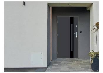 Drzwi wejściowe do domu Zewnętrzne GA-25 BLACK Antracyt 90 Lewe 68mm Ud=1,3