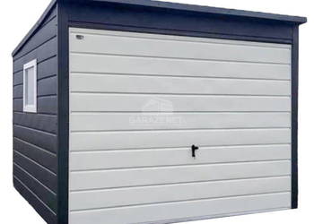 SCHOWEK DOMEK OGRODOWY 3m x 3m - SPAD W TYŁ - ANTRACYT BRAMA OKNO 3X3 GB342