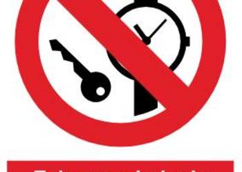 Naklejka BHP Zakaz posiadania przedmiotów metalowych GC025