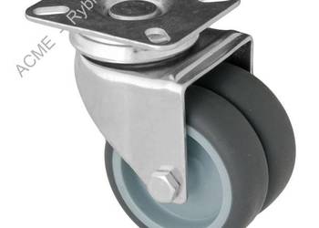 Kółko Koło Meblowe 2x50 mm Gumowe Obrotowe Do Krzesła Biurka