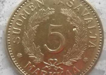 FINLANDIA-5-MARKA-1946 r - S - ALUMINIUM - BRONZE - RZADKA