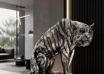 Srebrny tygrys duży figurka Premium puma gepard