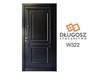 Drzwi DŁUGOSZ zewnętrzne retro RAL9005 czarne lewe czyste powietrze GOTOWE
