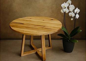 Stół Dębowy Okrągły LOFT, 100% Lite Drewno, Różne Wymiary, Rozkładany.