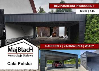 Wiata Otwarta Jednospadowa|GRAFIT|Zadaszenie na pojazdy -  Maj-BlacH