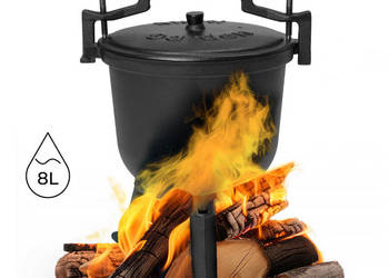 Kociołek żeliwny stojący 8L garnek myśliwski ognisko grill MultiGarden