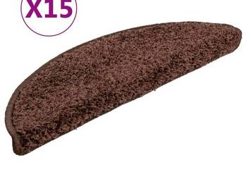 vidaXL Nakładki na schody, 15 szt., brązowe, 56 x 17 x 3 cm（SKU:133895）