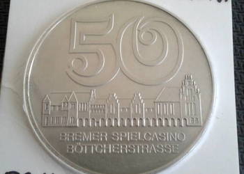 Moneta-Żeton 50 marek Kasyno Brema